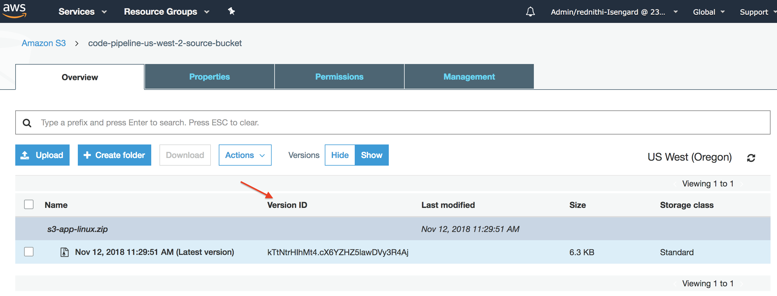 AWS CodePipeline capture d'écran