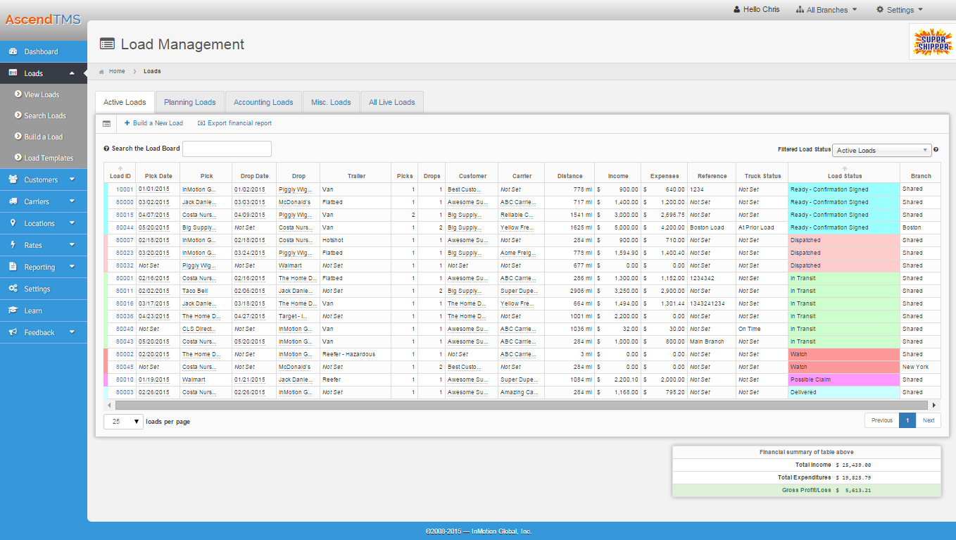 AscendTMS Logistics Software capture d'écran