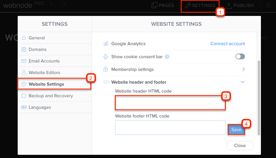 Webnode capture d'écran