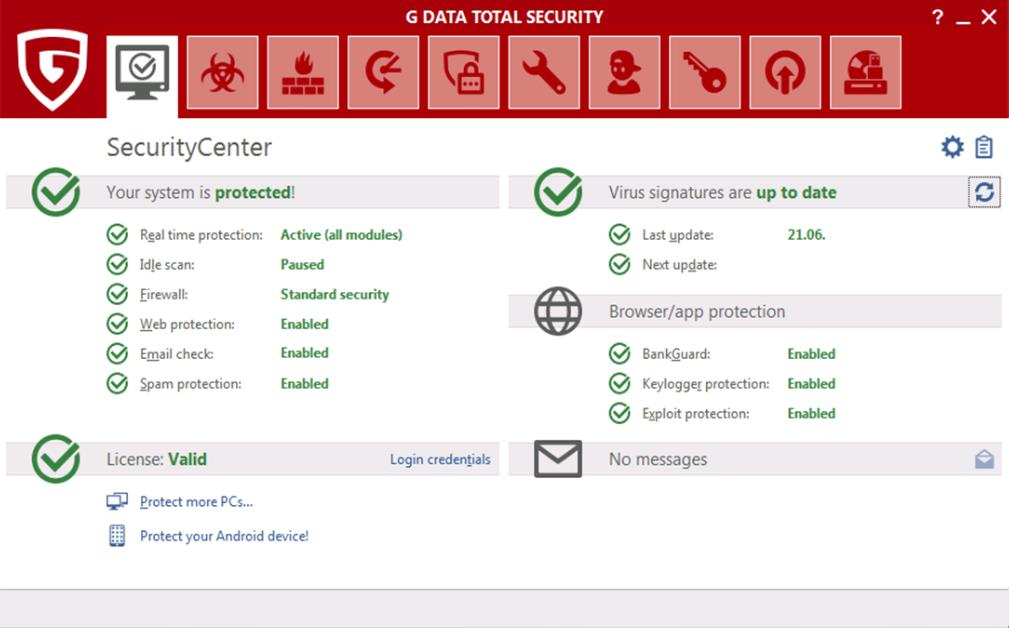 G DATA Total Security capture d'écran