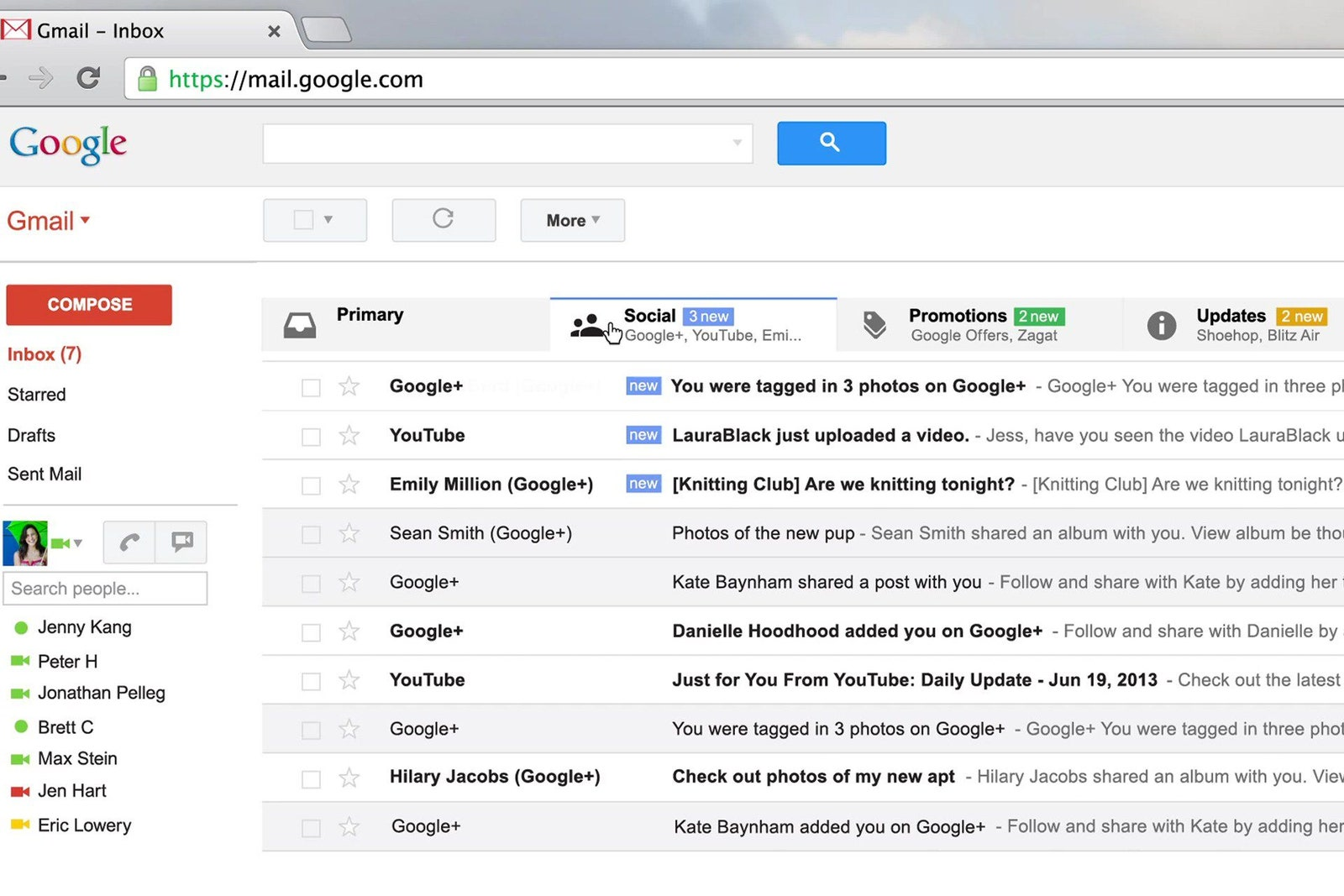 Gmail capture d'écran