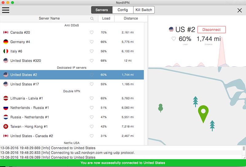 NordVPN capture d'écran