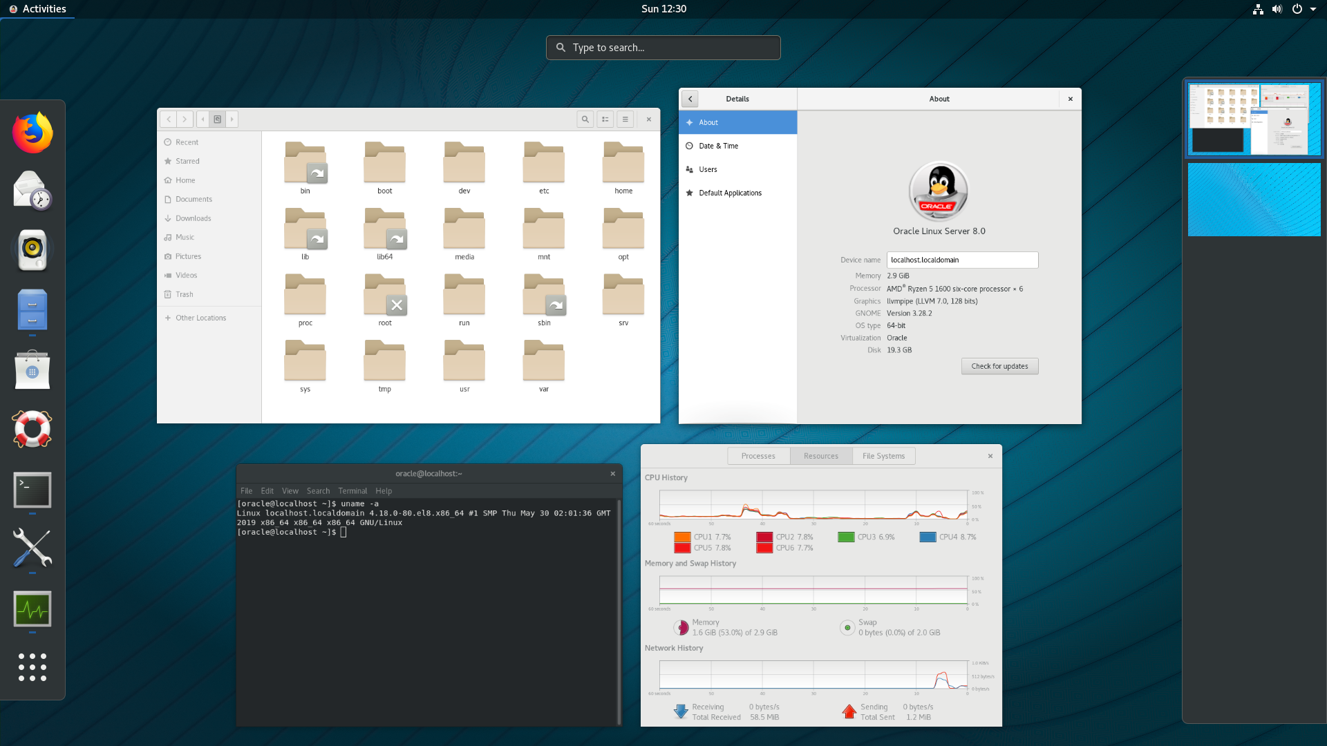 Oracle Linux capture d'écran
