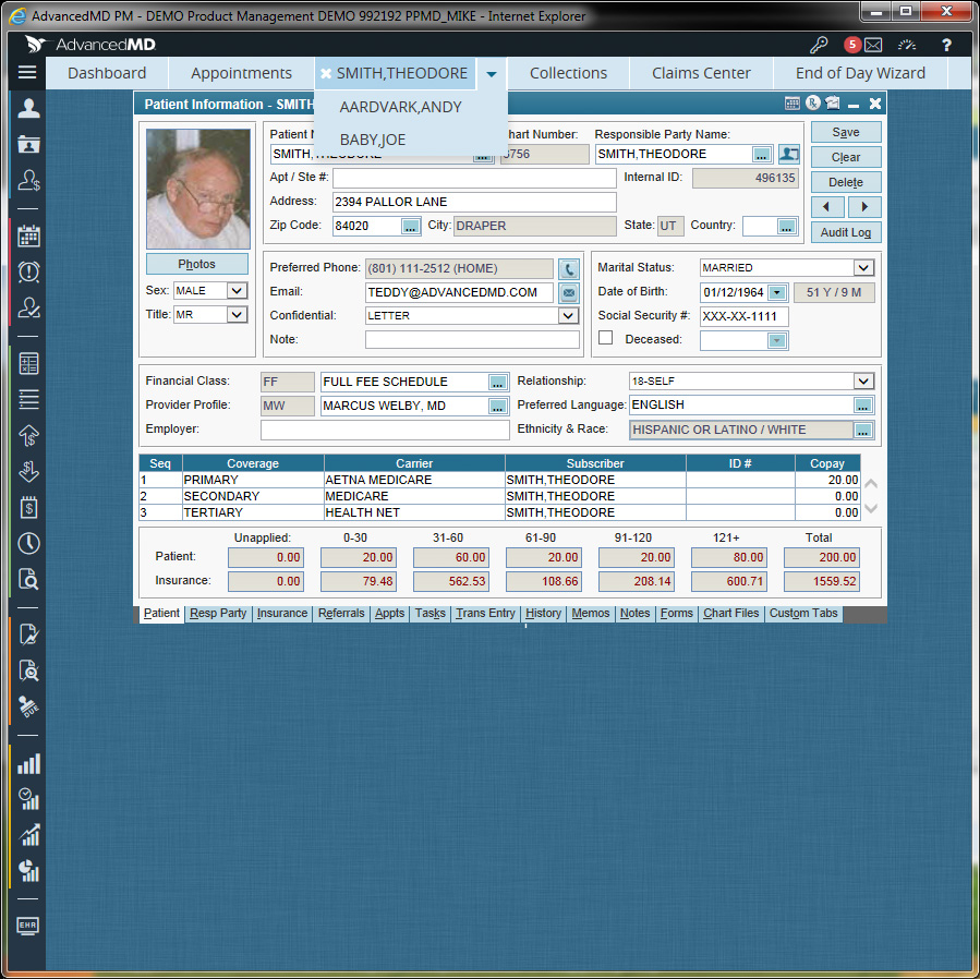 AdvancedMD EHR capture d'écran