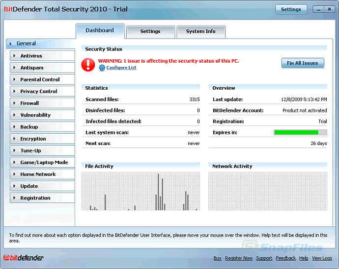 Bitdefender Total Security capture d'écran