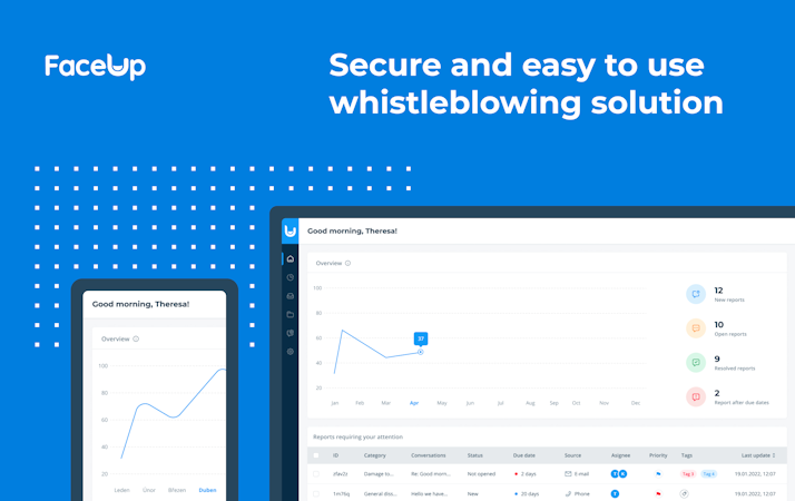 FaceUp Whistleblowing System capture d'écran