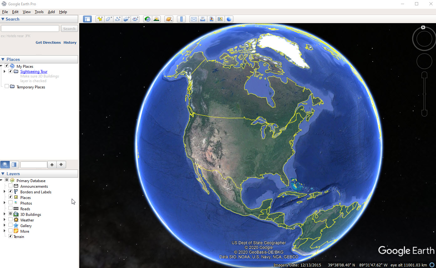 Google Earth Pro capture d'écran