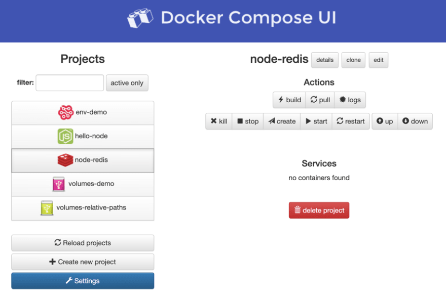 Docker Compose capture d'écran