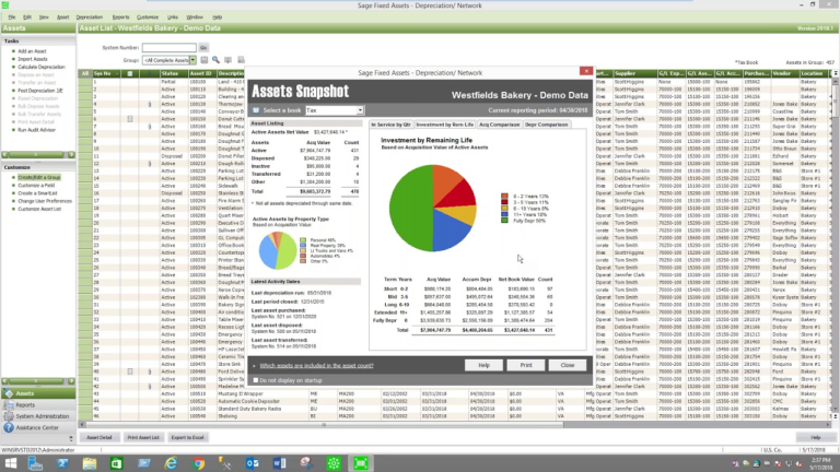 Sage Fixed Assets capture d'écran