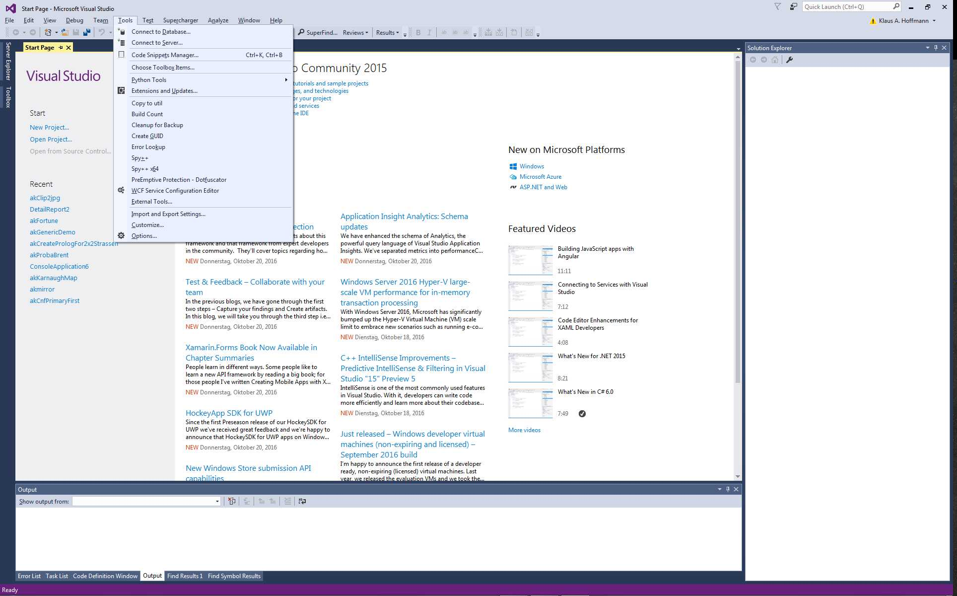 Visual Studio capture d'écran