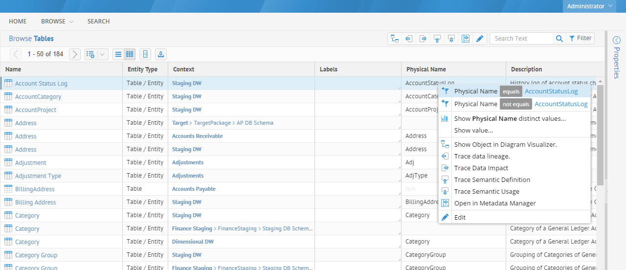 Oracle Enterprise Metadata Management Screenshot