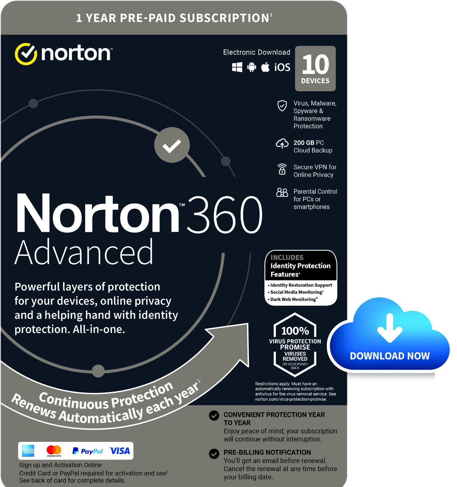 Norton 360 Advanced capture d'écran