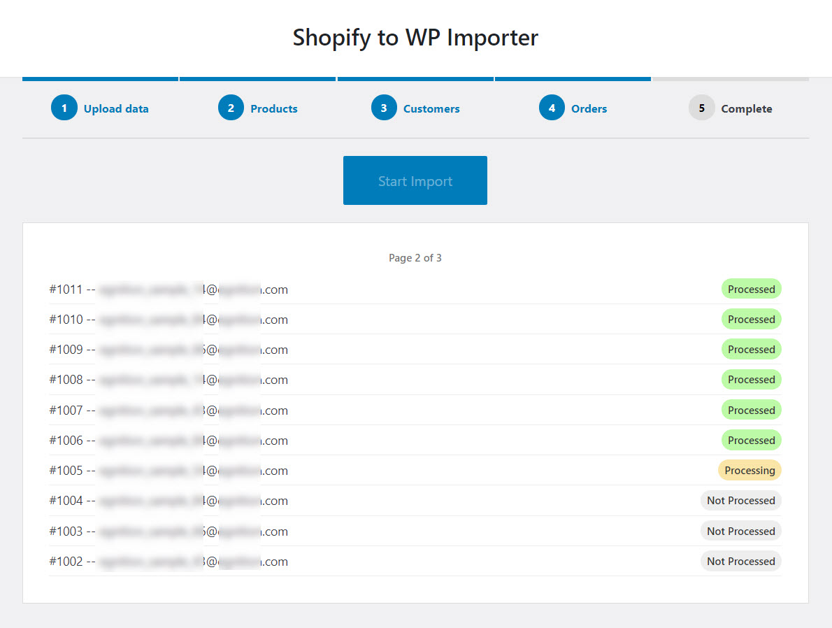Import Shopify to WP capture d'écran